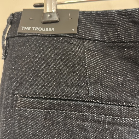 Ann Taylor Dark Blue Jeans The Trouser sz 14 wide leg - Picture 4 of 5